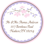 Name Doodles - Round Address Labels/Stickers (Chelsea Soft Pink)